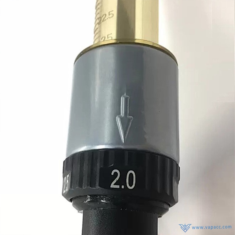 G9 Carts Filler 25ml precision dose adjustment dial showing 0.5ml to 2.5ml increments