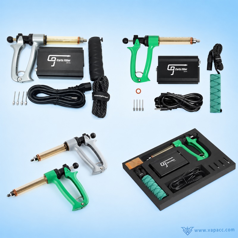 G9 Carts Filler 25ml semi-automatic handheld vape cartridge filling gun complete kit with temperature control unit heat barrel and needles