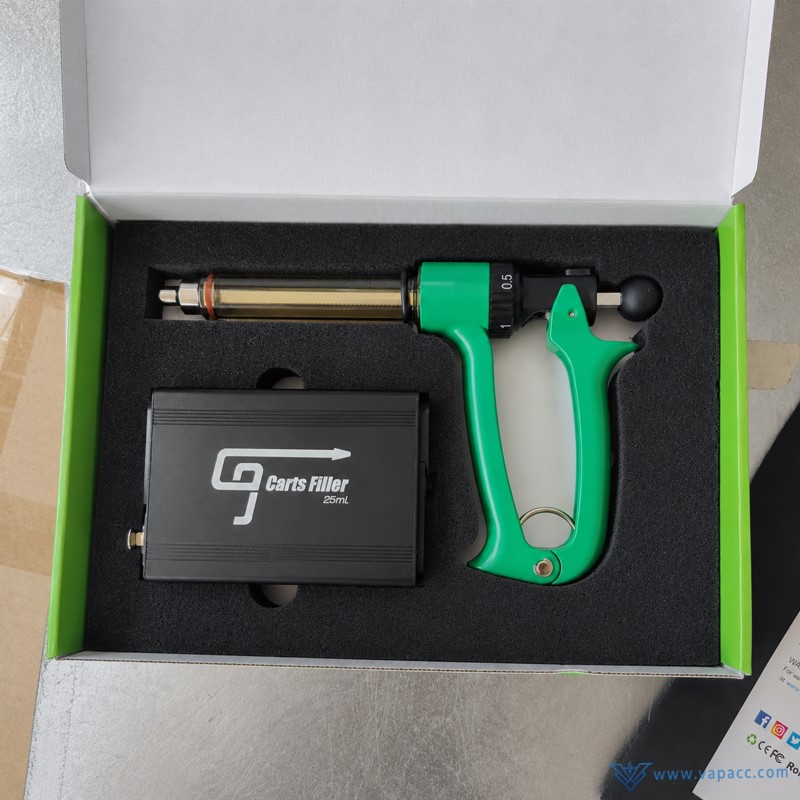 Green G9 Carts Filler 25ml semi-automatic oil filling gun with PID control box in retail packaging