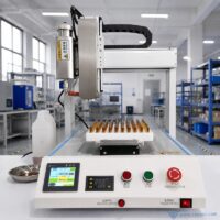 Single head automatic vape filling machine in operation inside cleanroom workshop