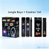 Vapacc Jungle Boys x Cookies 1ml empty disposable vape pen hardware with smart screen and packaging retail box.