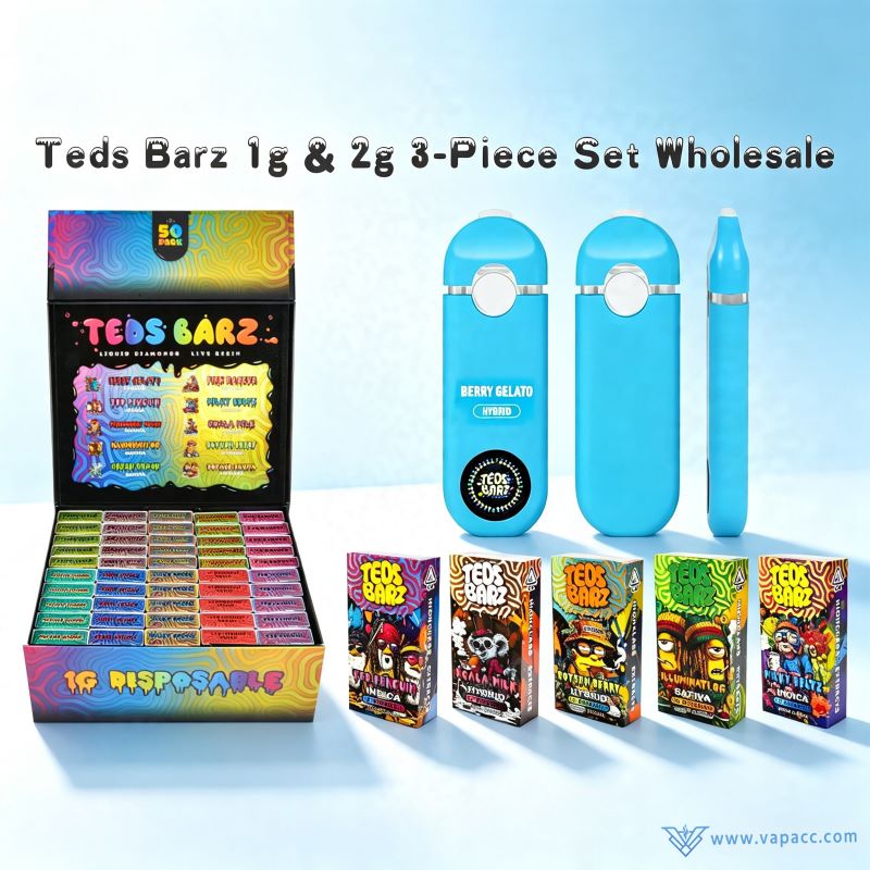 Vapacc Teds Barz empty vape 3-piece set hardware with retail display box