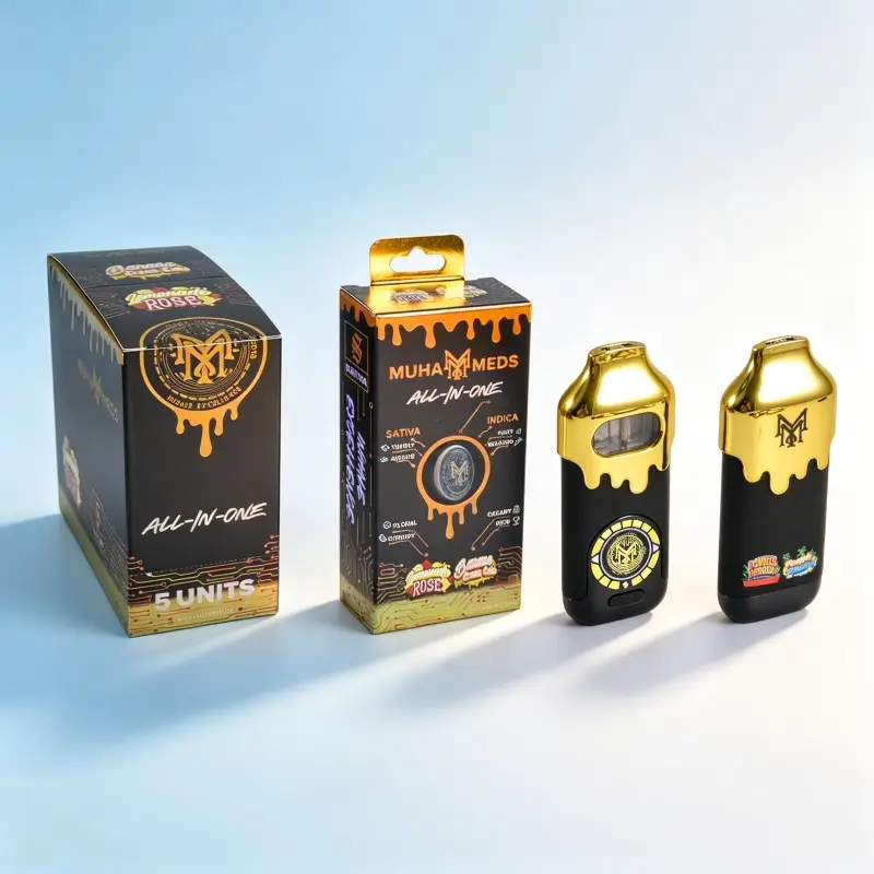 Wholesale 2g empty disposable vapes with custom retail packaging boxes.
