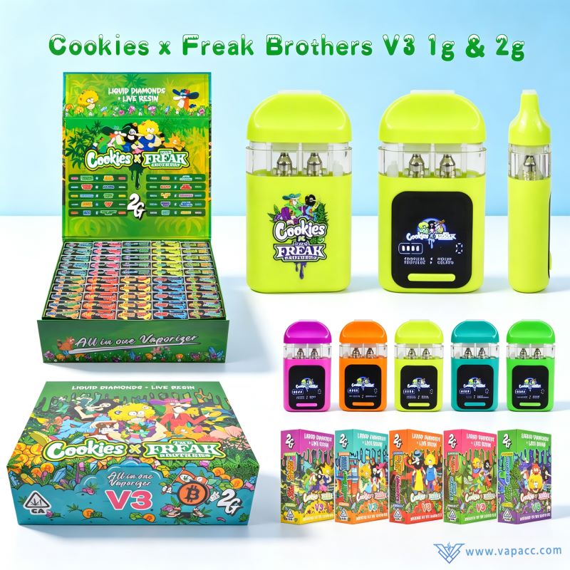 cookie vape flavors Cookies x Freak Brothers V3 Dual Flavor Empty Disposable 1g/2g tropical fruits Variant:PINK MILK Cookies THCA Disposable Vape