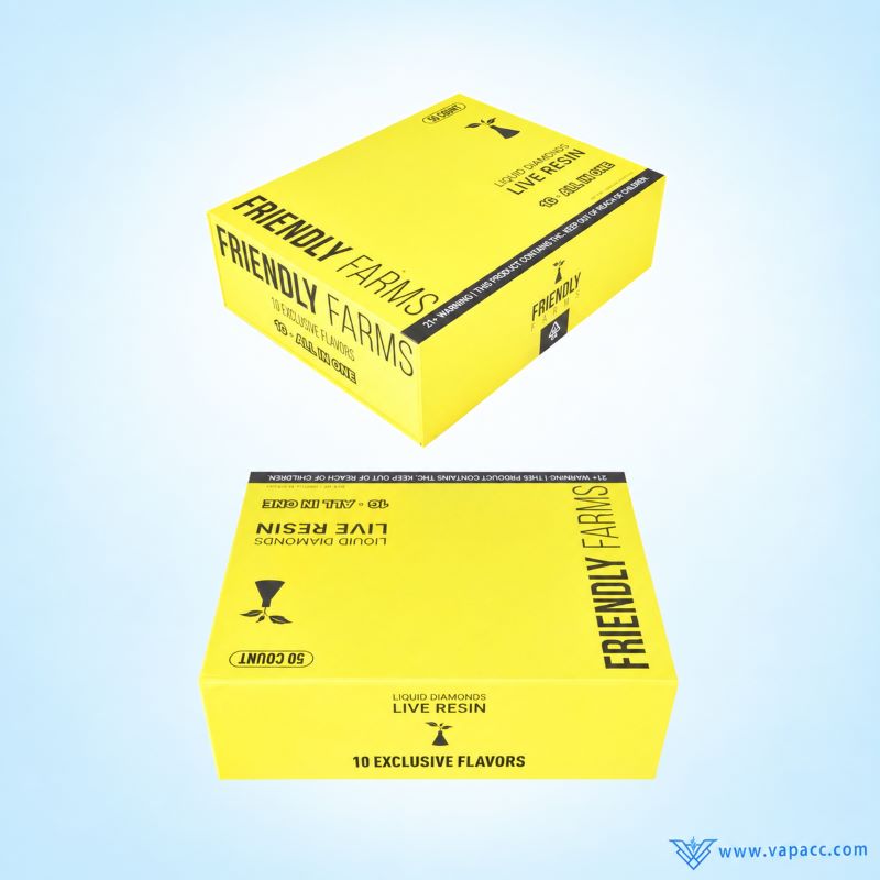 Friendly Farms empty vape 50 pack countertop retail display boxes wholesale