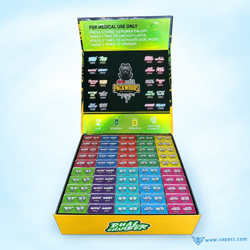 open 50 pack master display box for bulk packwoods x gas house v3 empty vapes