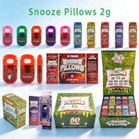 Complete Snooze Pillows 2g empty vape carts hardware set with retail display packaging.