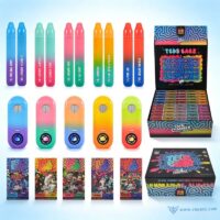 Complete wholesale kit of Teds Barz dual chamber 2g empty disposable vapes and custom packaging boxes.
