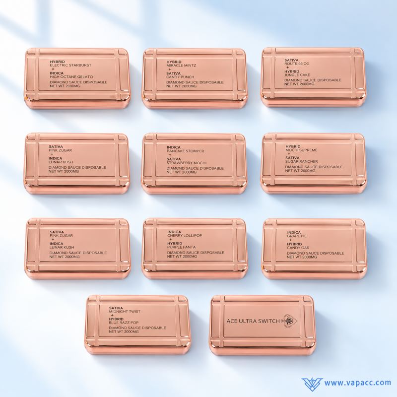 ace ultra 2g rose gold empty vape individual metal packaging tin boxes