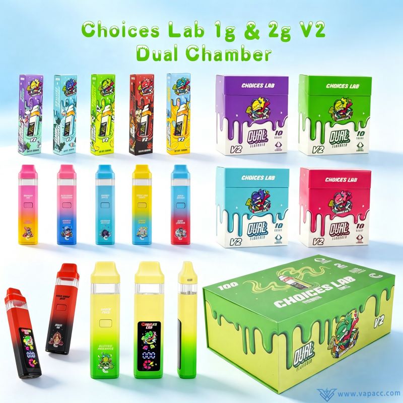 Empty Choices Lab V2 dual chamber disposable vapes 1g 2g with retail boxes wholesale