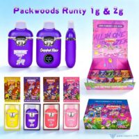 empty packwoods x runty v2 1g 2g disposable vape pen with screen and display box main image
