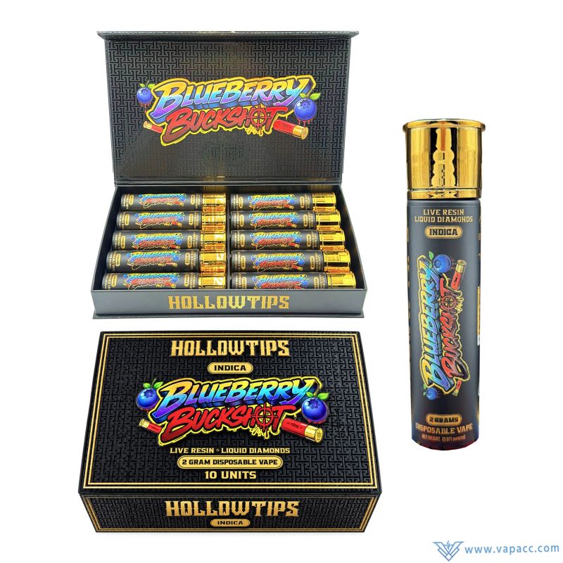 hollow tips v1 2g empty cart 10 pack display box and single casing