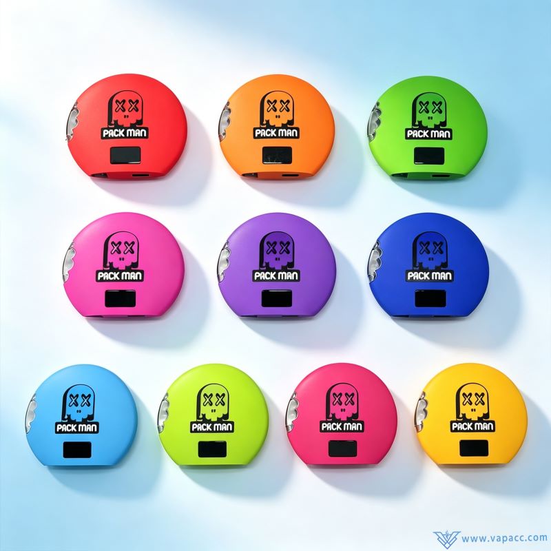 Assorted colorful round shape Packman Cookies 1g empty vape devices