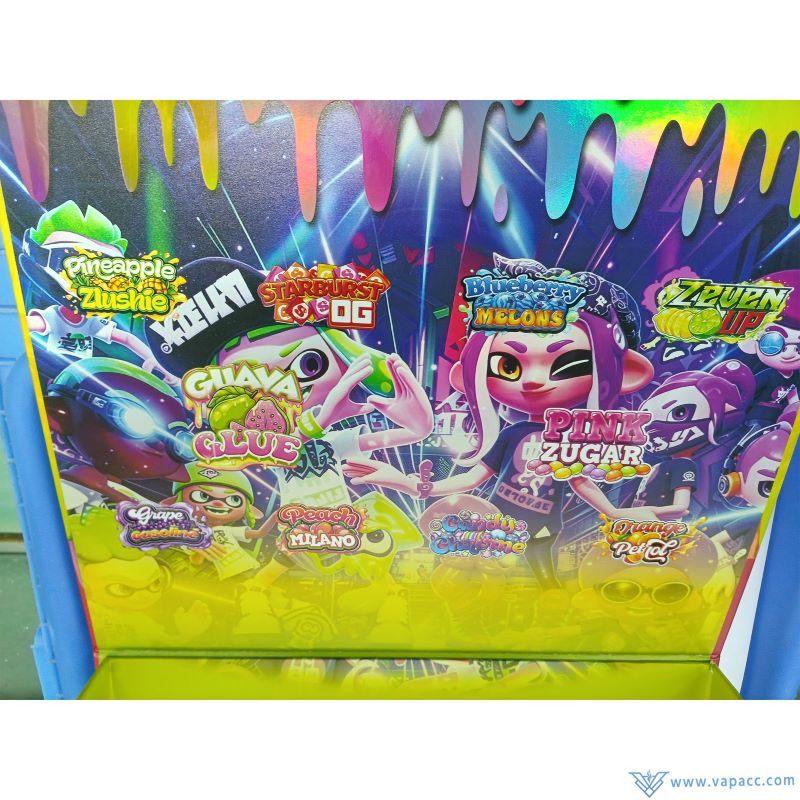 Inside artwork and strain logos of Packman x Melt V2 retail display box