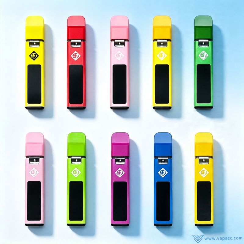Back view of empty Sluggers Hit 1g all-in-one disposable vapes featuring smart digital screen panels.