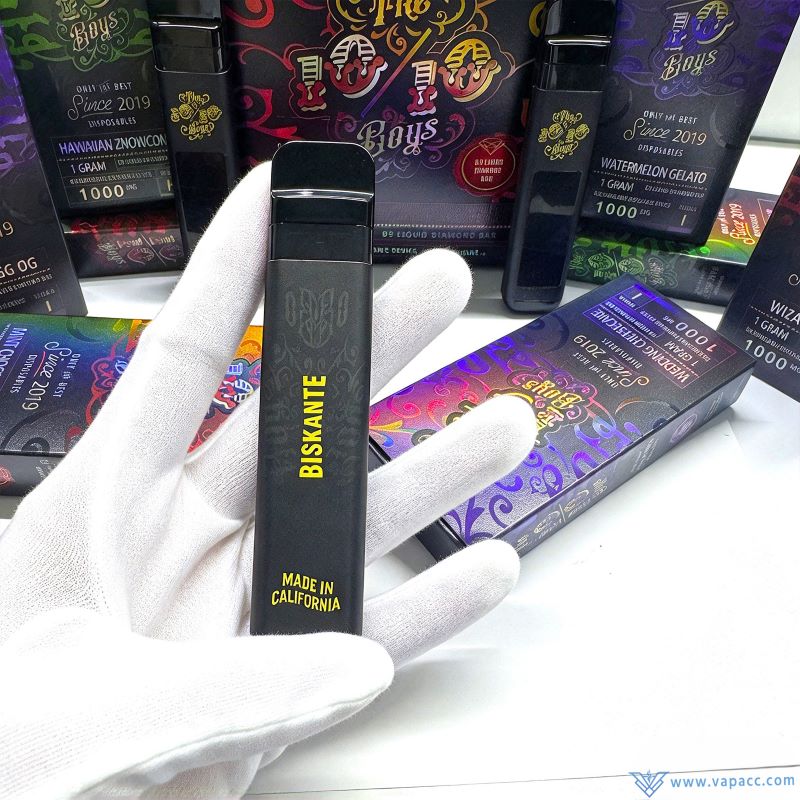 Back view of The 10/10 Boys V3 empty vape pen featuring Made in California text