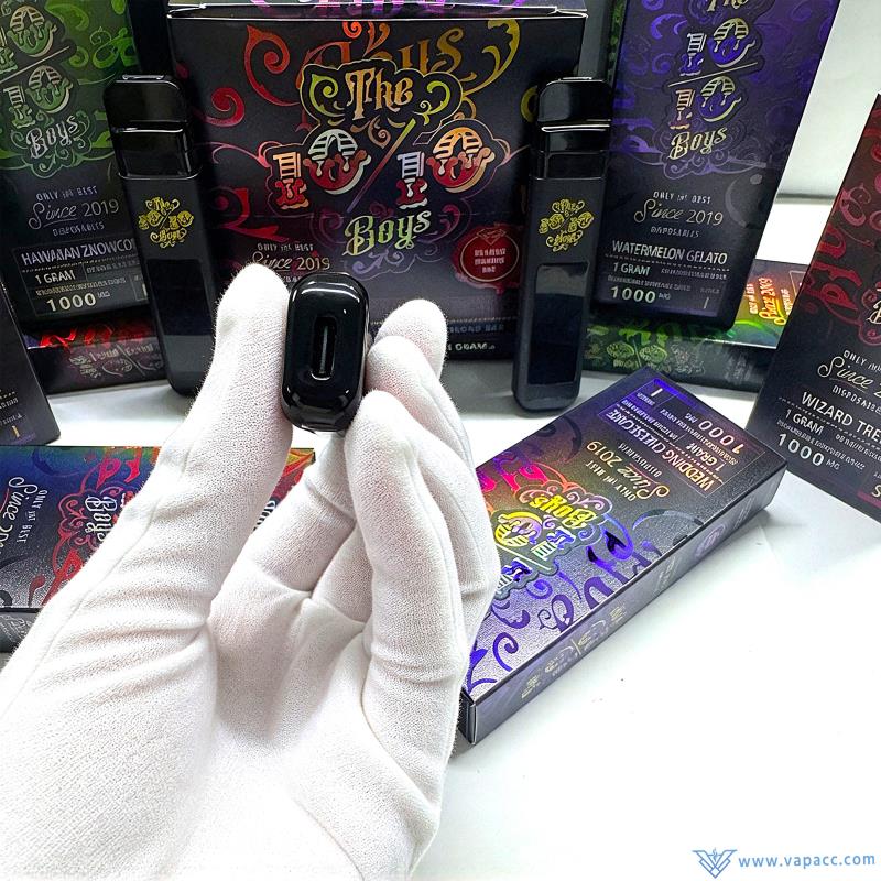 Bottom Type-C charging port on The 10/10 Boys V3 rechargeable empty vape device